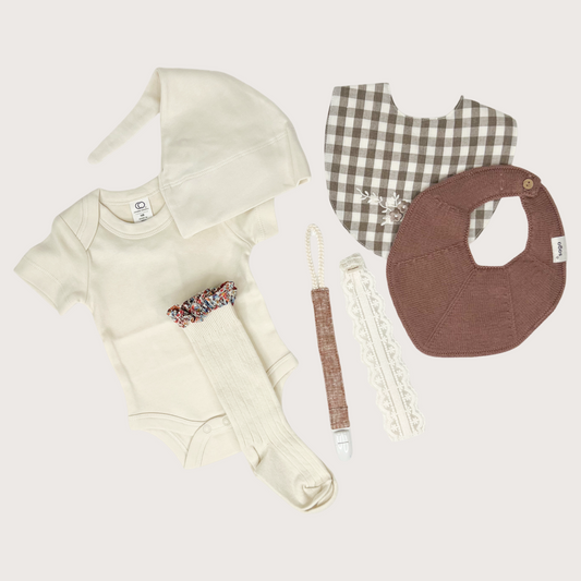 Brown & White Baby Set